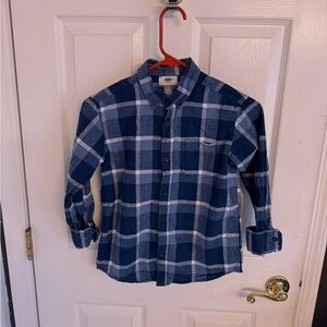 M•Old Navy Navy and White Checkered Shirt